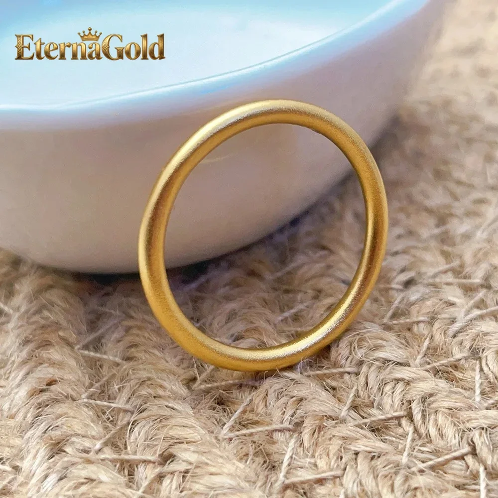 

EternaGold Vintage Worn Plain Ring Women's 24K Gold AU999 - 24K pure gold worn plain band, retro charm, charming dating accesso