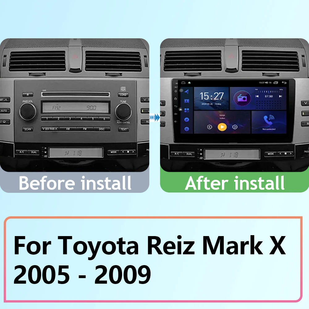 Android 7862 For Toyota Reiz Mark X 2005 - 2009 Car Radio Video Player Multimedia Navigation Auto 5G Carplayer GPS No 2din DVD