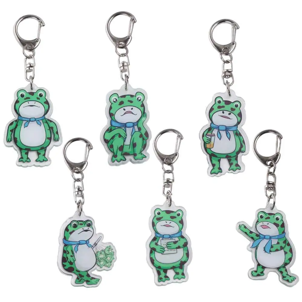 Cartoon Animal Frog Acrylic Keychain Keyring Acrylic Animal Frog Pendent Green Frog Silent Frog Keychain Toy for Children