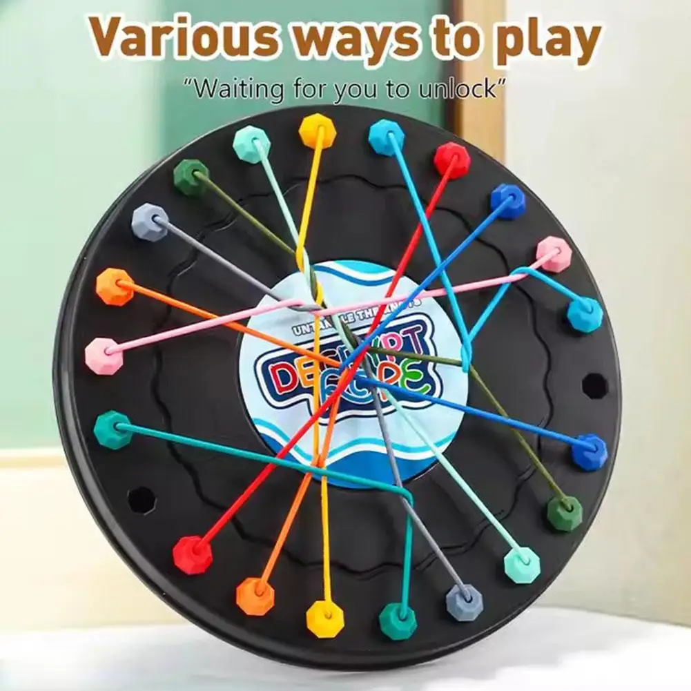 Ontrafelen van touwuitdaging Bordspel Ontgrendelbord Interactief spel voor ouders en kinderen Touwknopen Uitdagingspuzzelspeelgoed