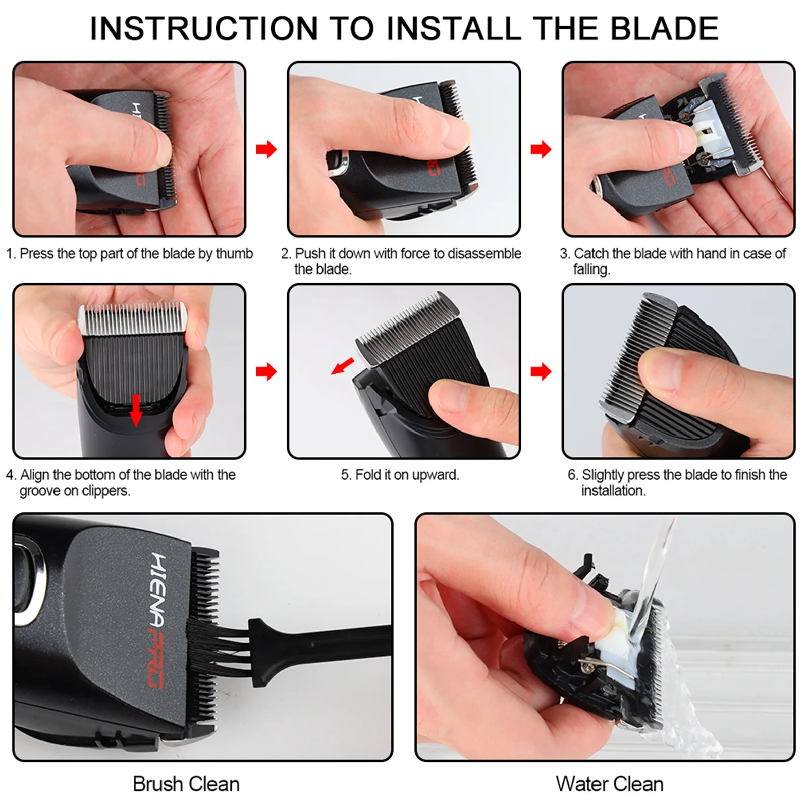 HIENA USB zestaw maszynek do strzyżenia włosów 2000mAh elektryczna maszyna do ścinania włosów o dużej mocy przenośny bezprzewodowy trymer do brody maszynki do golenia