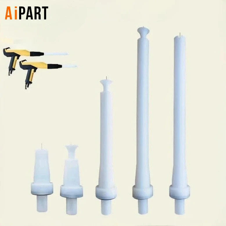 aipart 2 قطعة مسحوق مسدس رش كهرباء إبرة كهربائية فوهة مسطحة بندقية رئيس قضيب طويل ل G M03