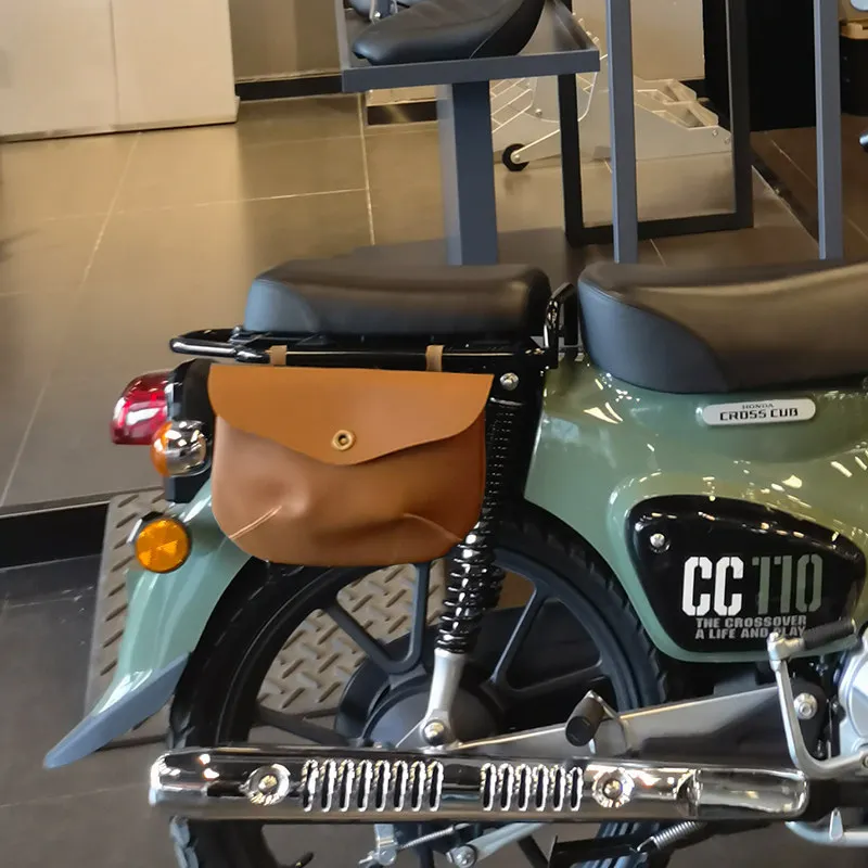 【Premium】For Honda Young Beast CC110 front bag retro side bag modified motorcycle motorcycle assembly cowhide small hanging bag