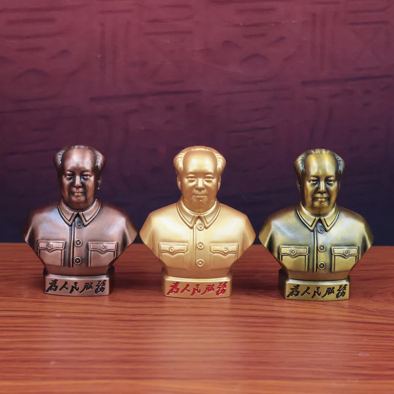 Chairman Statue, Car Interior Decoration, Mao Zedong Portrait, Office Decor, Great Leader Head Sculpture, Alloy Craft Orname