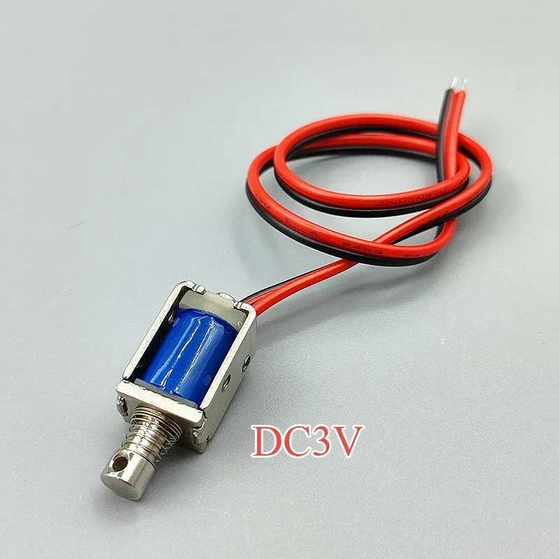 DC 3V 5V 6V 9V 12V 8mm * 10mm Mini Push-Pull Through Type Micro DC Electromagnet Open Frame Spring Solenoid Magnet Stroke 4mm