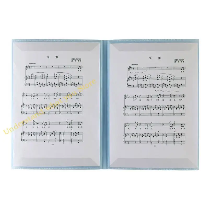 

J60A 4 Pages Plastic Sheet Music Folder Size Storage Holder for Chorus Art Student