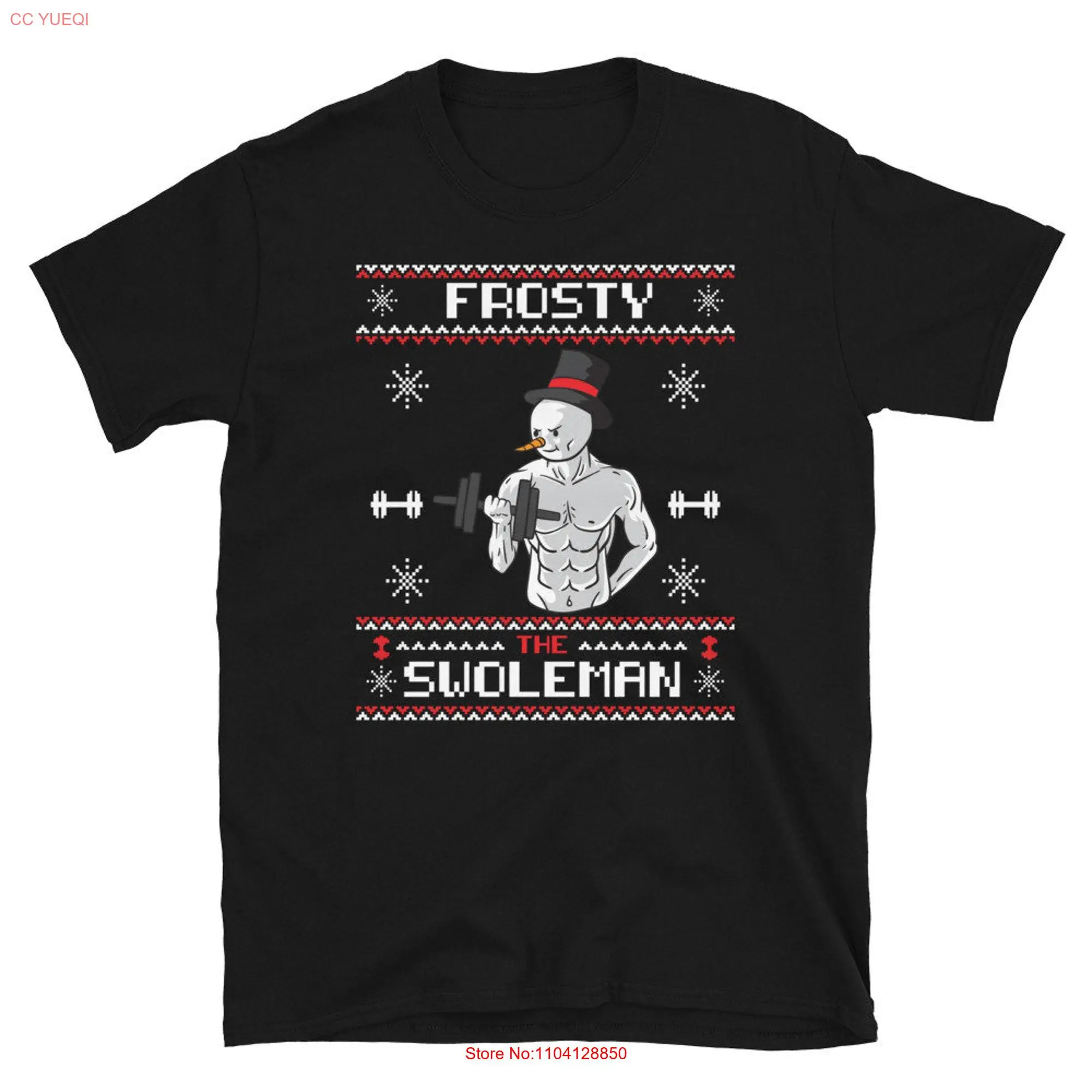 Frosty the Swoleman Ugly Christmas Sweater Let It Swole Funny Muscle Snowman Gym Exercise T Shirt  long or short sleeves