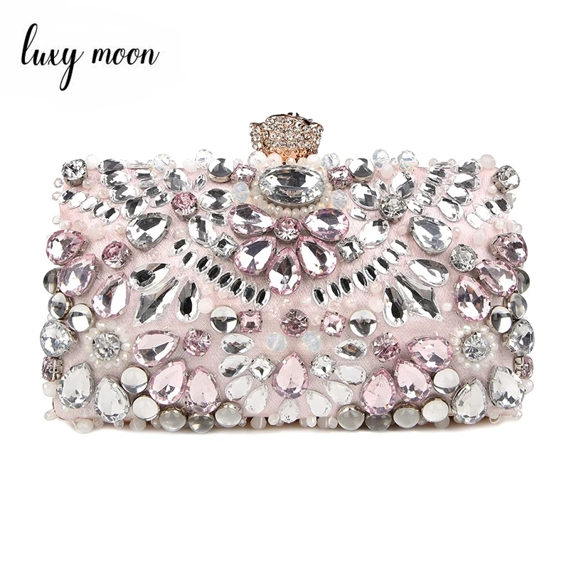 Luxy Moon Women\'s Evening Clutch Bag Rhinestone Clutch Purse Ladies Hand Bags Wedding Handbags Wallet Party Bag ZD848