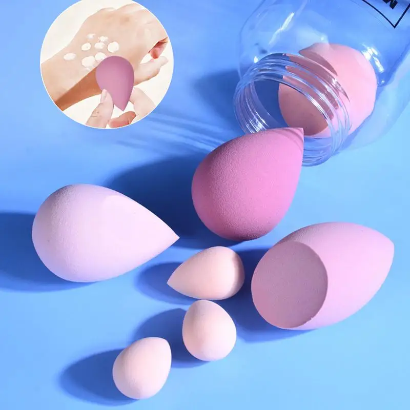 Face Makeup Tool Set With Storage Case, 14Pcs Mini Makeup Sponge (4 Colors) Thumb Powder Puffs