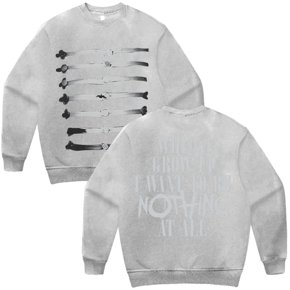 Nothing Longsleeve Skeleton Crewneck My Chemical Romance Graphic Print Top Casual Fashion Pullover Women Men Vintage Y2K Clothes