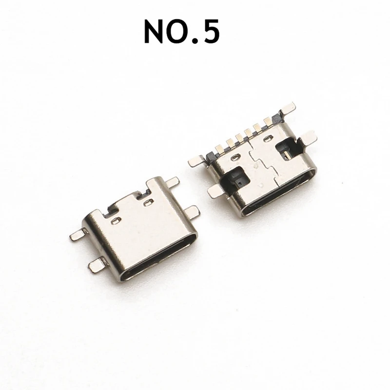 100Pcs/Lot 10Models Type-C USB Charging Dock Connectors Mix 6Pin And 16Pin Use For Phone And Digital Product Repair Kits