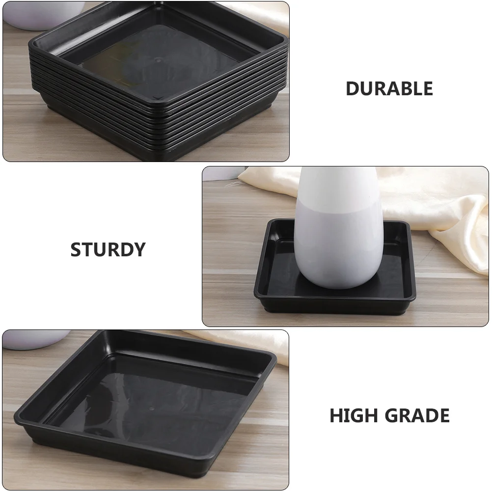 

5pcs Plastic Flower Pot Tray Square Watering Tray For Bonsai Plants Durable Pp Planter Saucer Garden Decor Indoor Outdoor