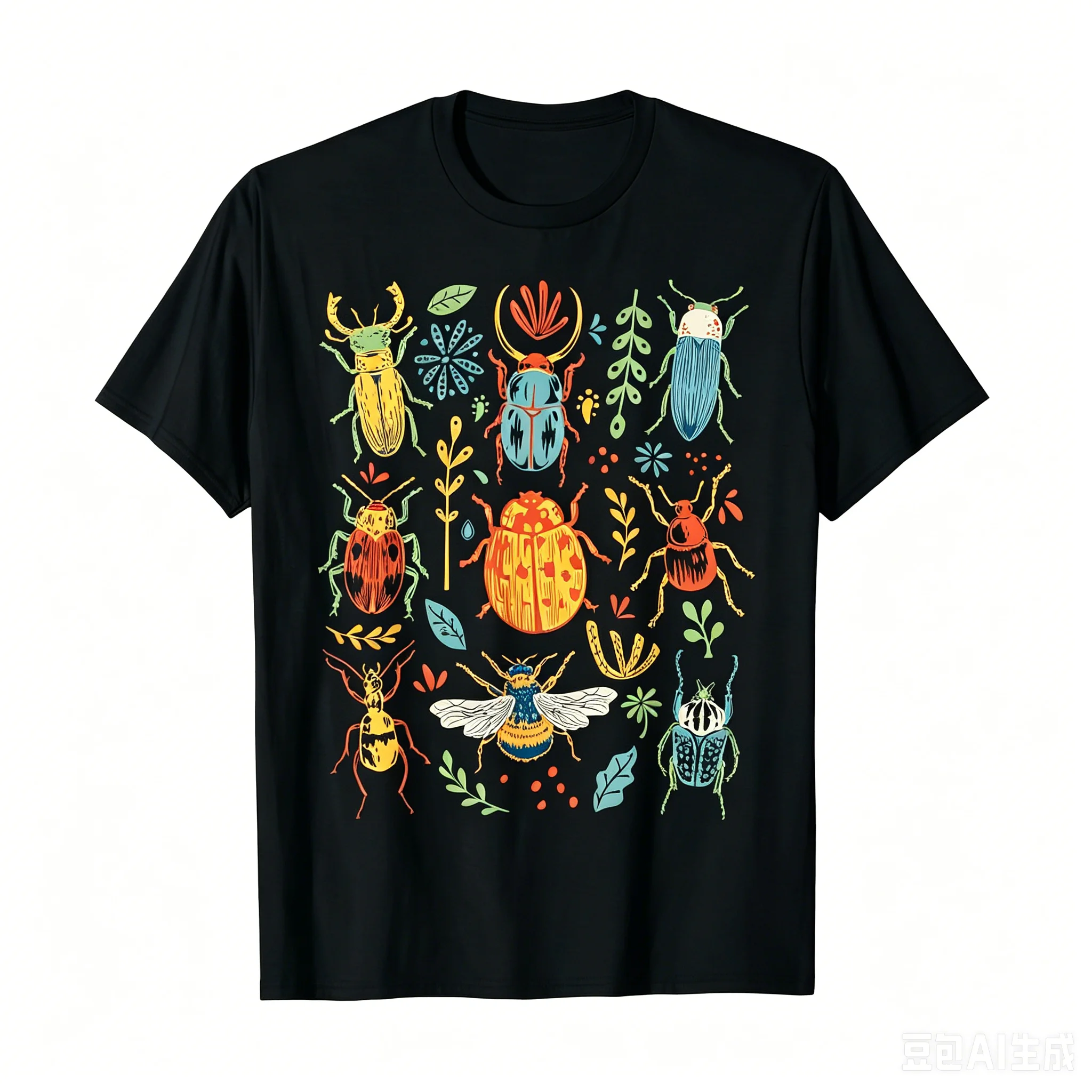 Insect Beetle Collector Entomologist Bedrucktes T-Shirt, lässiges Rundhals-Shirt, weich und bequem, Street-Hip-Hop, kurzärmelig, Y2K