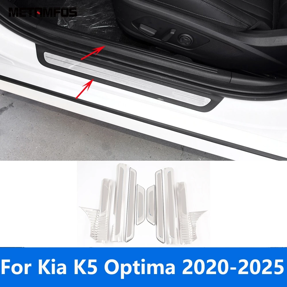 

Для Kia K5 Optima DL3 2020-2022 2023 2024 2025 внутренняя внешняя накладка на порог, приветственная педаль, защита входа, автомобильные аксессуары
