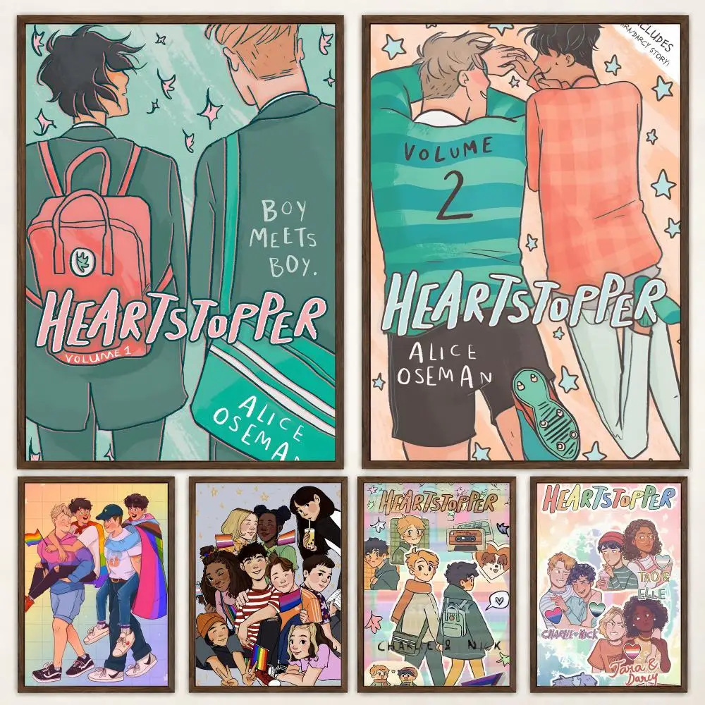 Sweet Coming-of-Age Romance TV Series Heartstopper Poster Self‑Adhesive Waterproof Poster Sticker Wall Art Home Decor