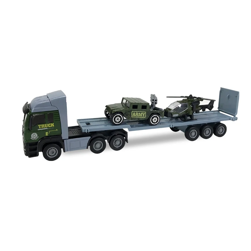 1:87 ÉChelle Camion Jouet Tracteur Modèle Plate-Forme Camion Mini Remorque Tracteurs Alliage Remorque Enfants Jouets Voitures Tr