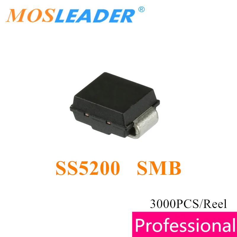 

Mosleader SS5200 SMB 3000PCS DO214AA SR5200 SMD 5A 200V Schottky barrier rectifier Diodes Chinese high quality