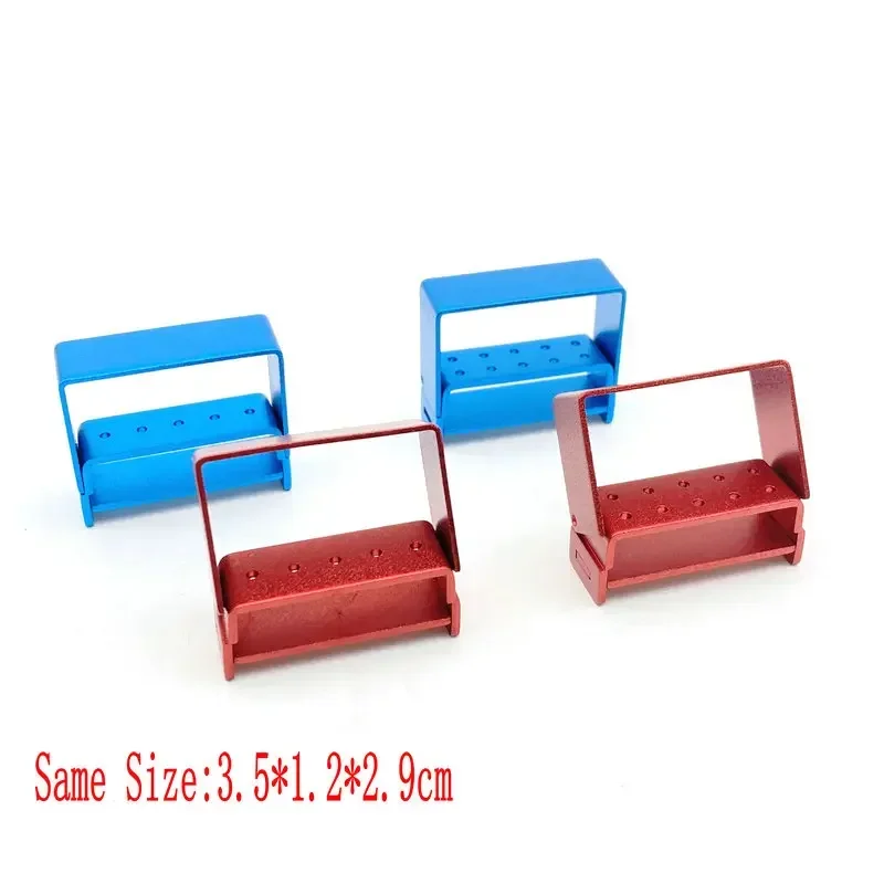 5 Holes/10 Holes Dental Burs Holder Block Dental Disinfection Box Aluminium For 1.6mm High Speed Burs Dentist Tool
