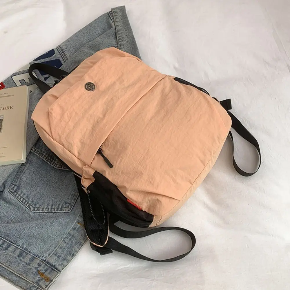 

Портативный небольшой спортивный нейлоновый рюкзак, сумка в корейском стиле, однотонная сумка на плечо, однотонный женский рюкзак в стиле ретро