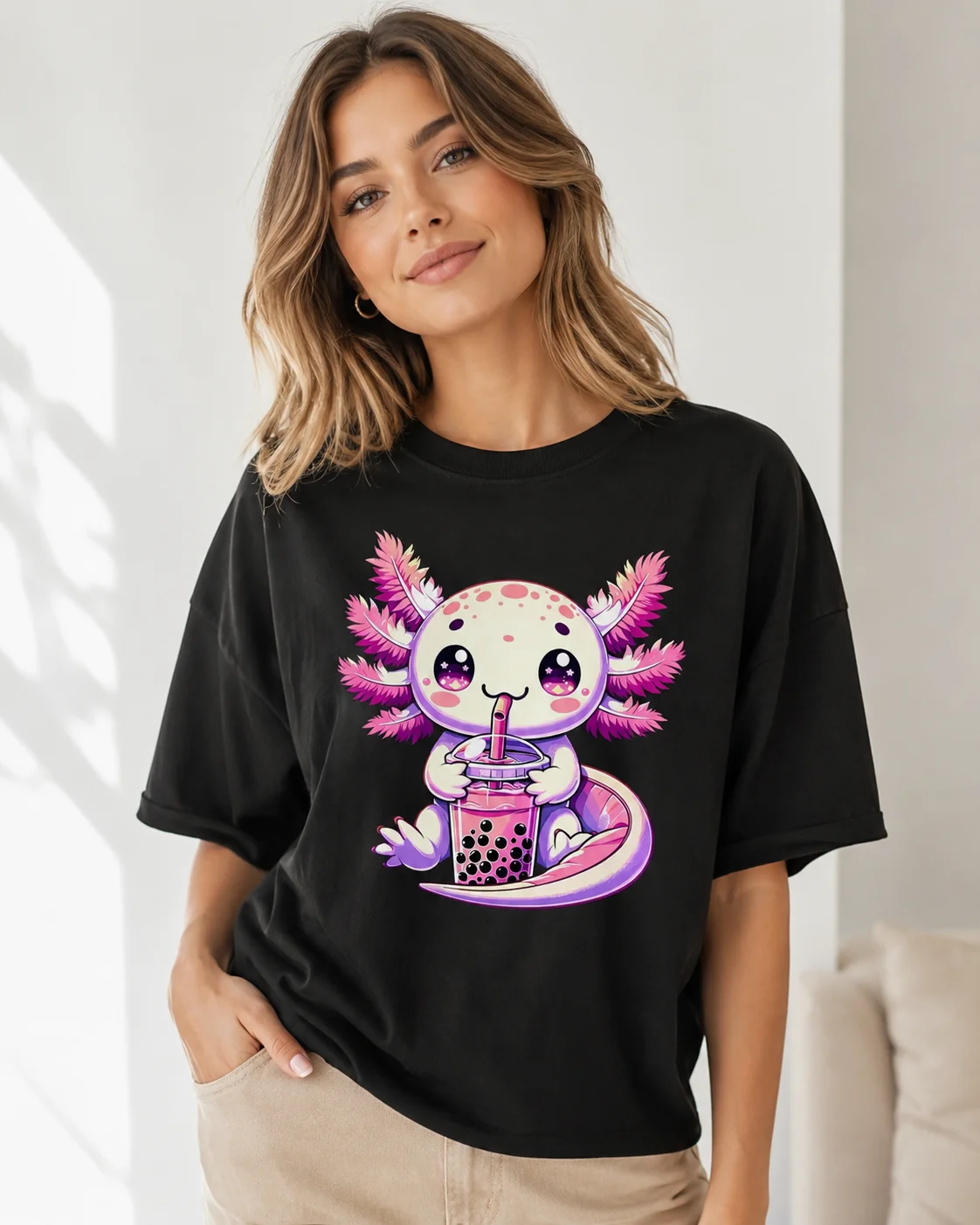 Women's Casual Short-Sleeve T-Shirt with Salamander Print – Summer Clothing Printed Clothing Harajuku-Style Patterned Clothing