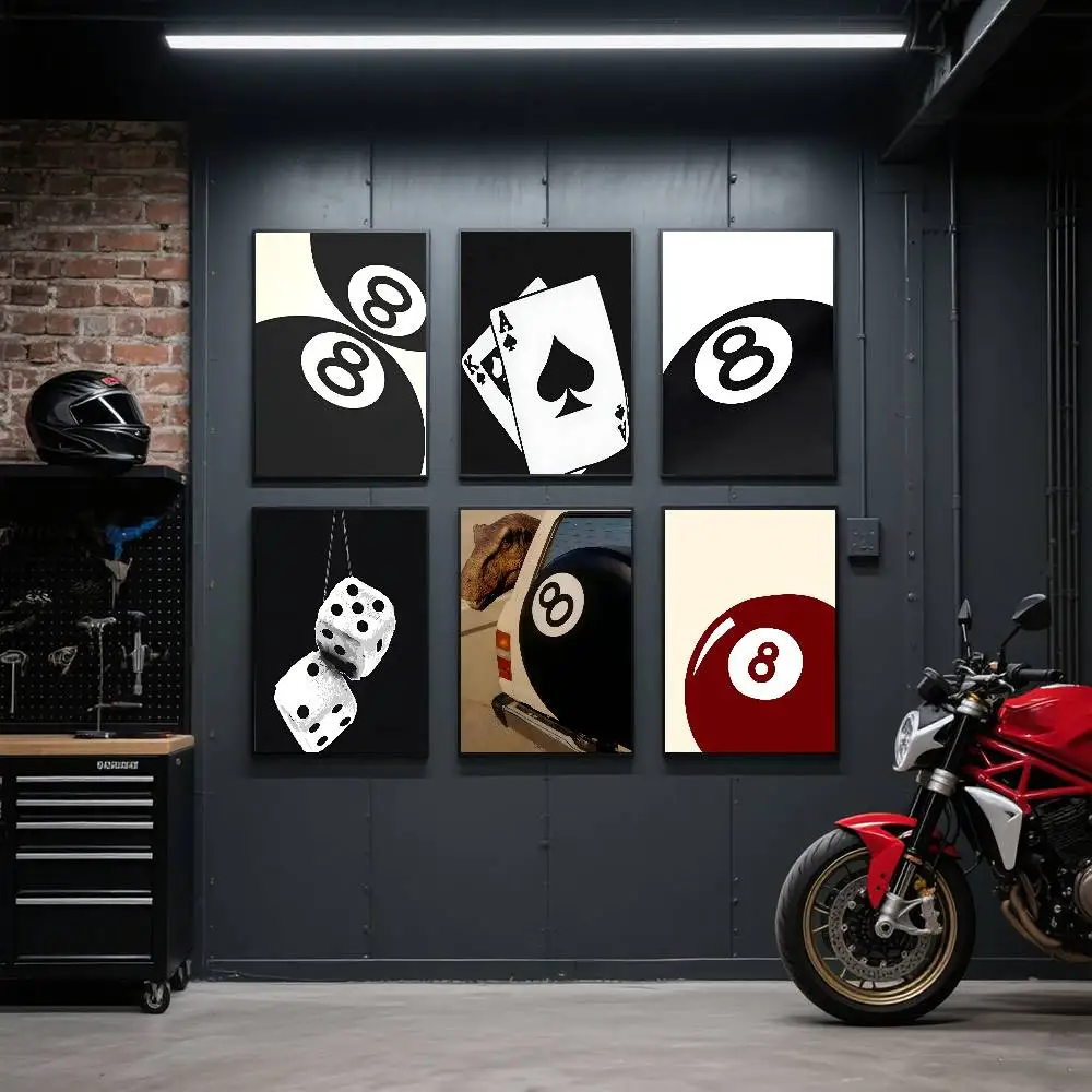 Schwarz-weißes Poster mit Ballmotiv, Kunstdruck im Anime-Stil, Heimdekoration, ideales Geschenk, perfekte Raumdekoration