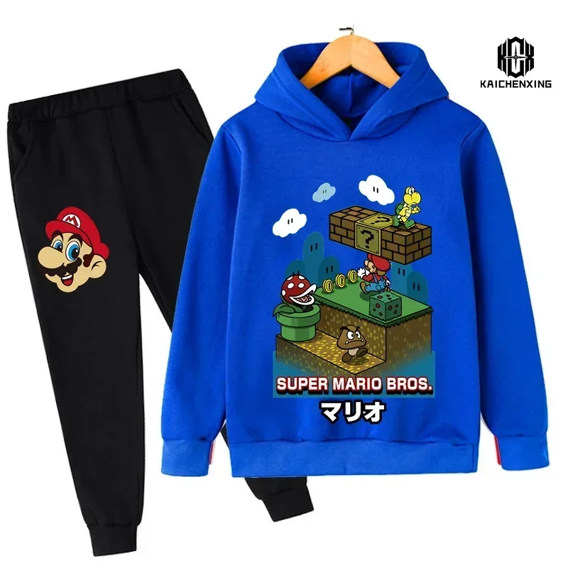 

Super Mario Clothing Children's Casual Sweatshirt Suit Boy's Tracksuit Children's Sports Suit Hoodie Top + Pants 2 Piece Suit