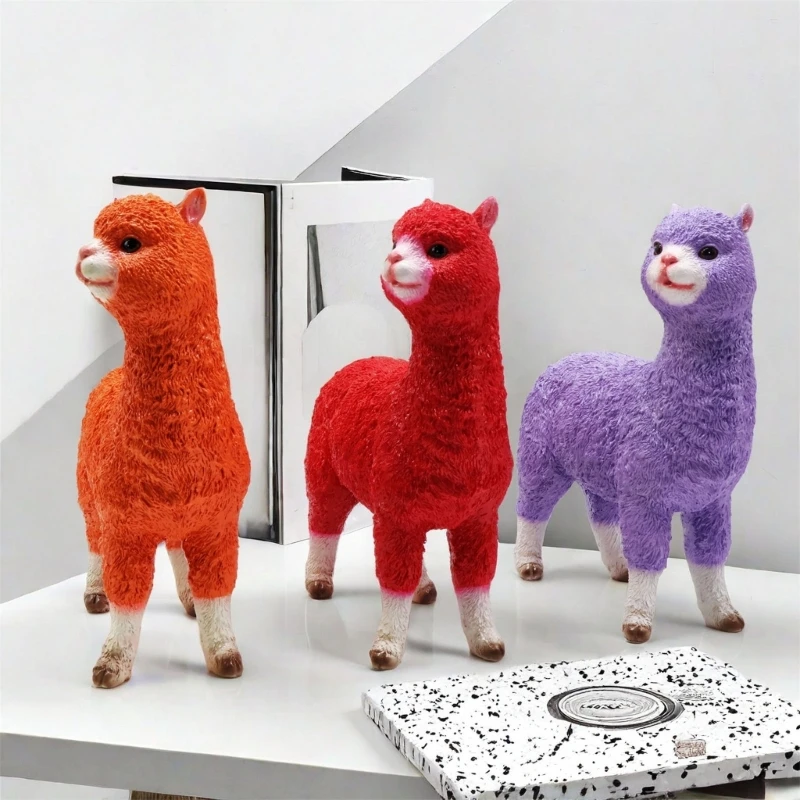 Handmade Resin Alpaca Miniature Garden Decorations Ornament Colletable Gift Decorations