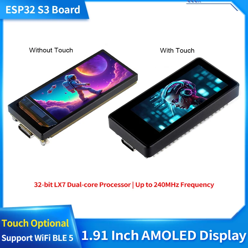esp32-s3-191インチ-amoled開発ボード-240x536-wi-fi-ble-5画面-加速度計-ジャイロスコープセンサー-arduino-esp32-lvgl用