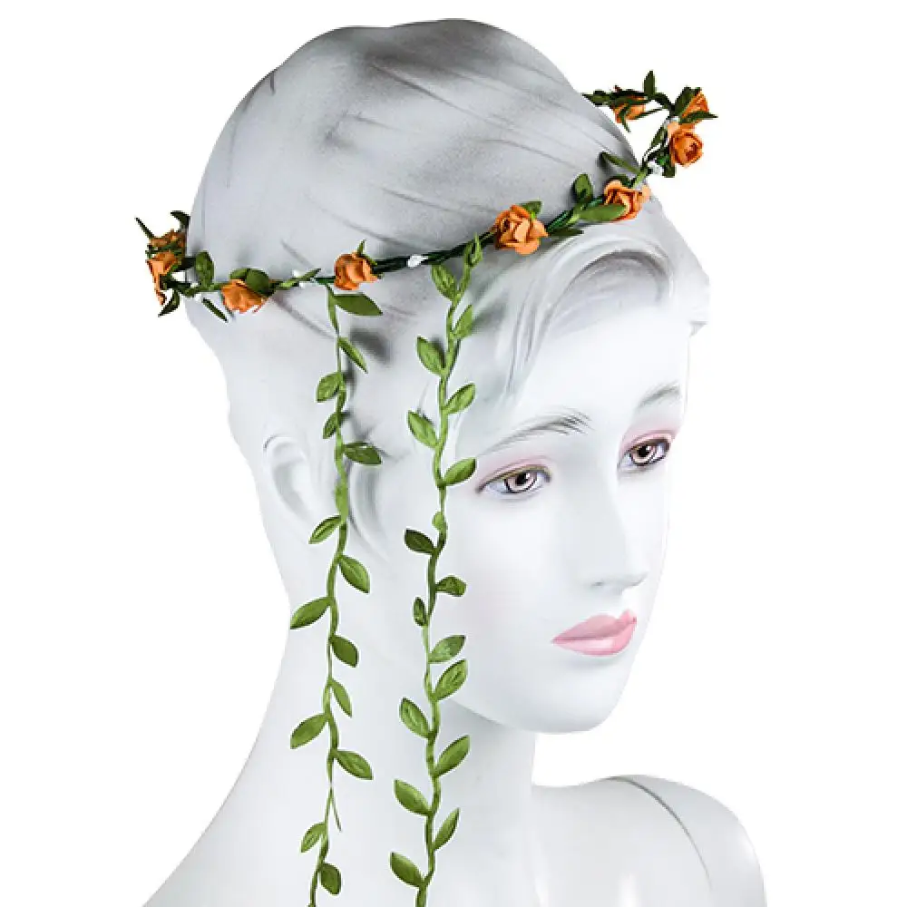 Flower Garland Bohemian Rattan Flower Vines Crown Headband For Bride Wedding Hair Floral Wreath Head Band Hairstyles Headdres