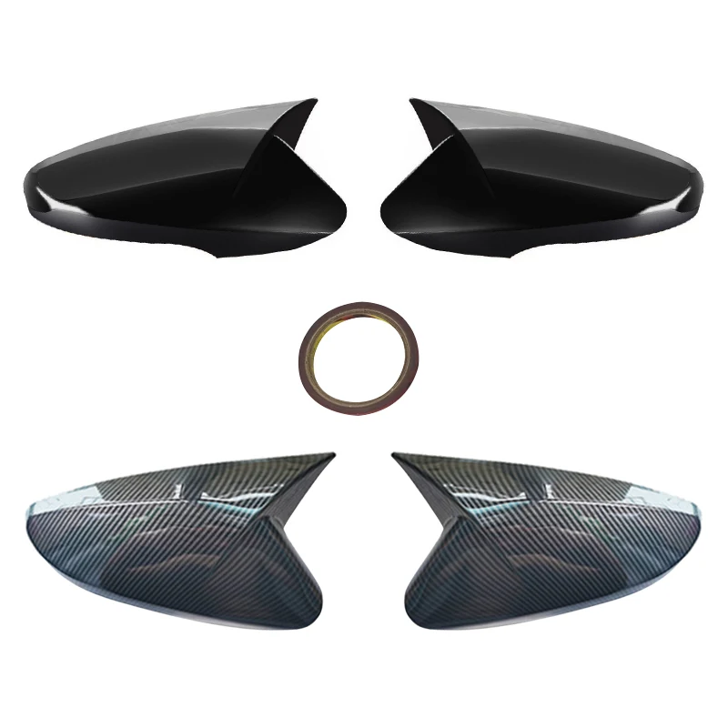 For Hyundai Veloster 2012-2018 Car Rear View Mirror Cover Exterior Accessoires Ox Horn Side Shell Reverse Caps Trim Carbon Fiber