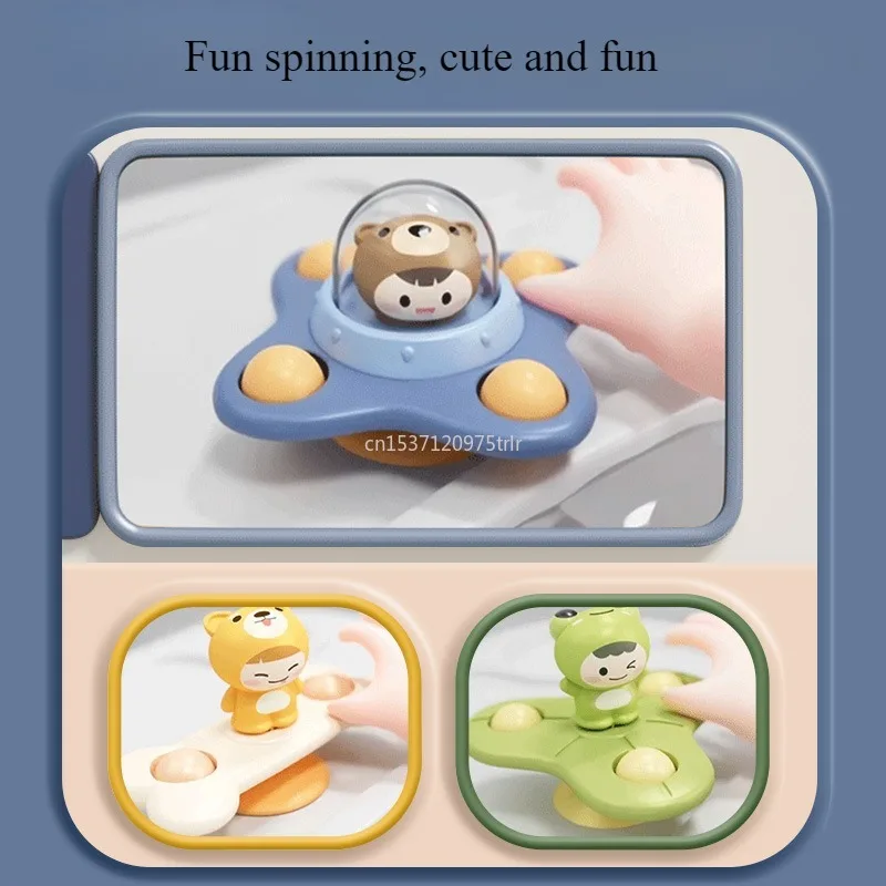 2025 New Suction Cups Spinning Top Toy for Baby Game Infant Relief Stress Educational Rotating Rattle Bath Toys for Children