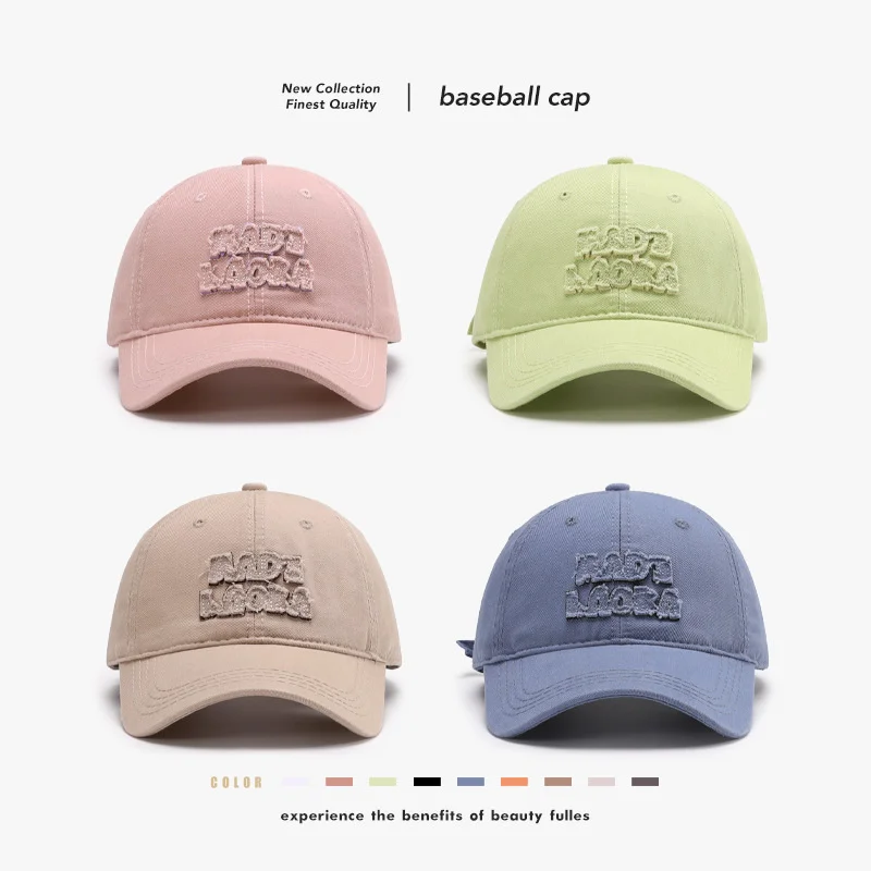 Soft top letter embroidery summer fashion cap men's deep hat circumference outdoor sports simple Baseball cap