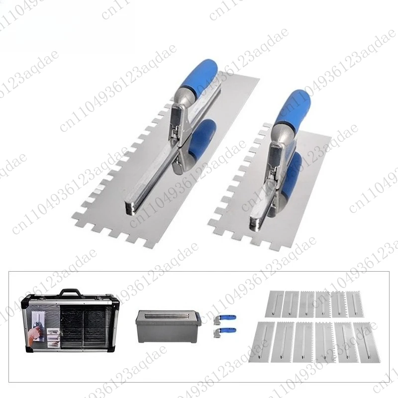 Stainless Steel Square Jumbo Notched Sawtooth Large Spatula Trowel for Large Format Tiles
