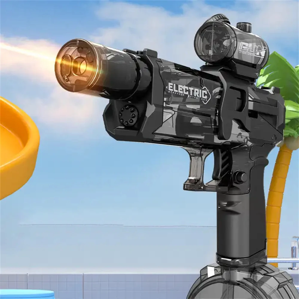 

Long Range Electric Water Blaster with Simulated Flame Sensor Light Summer Electric Continuous Water Gun Automatic Water Gun