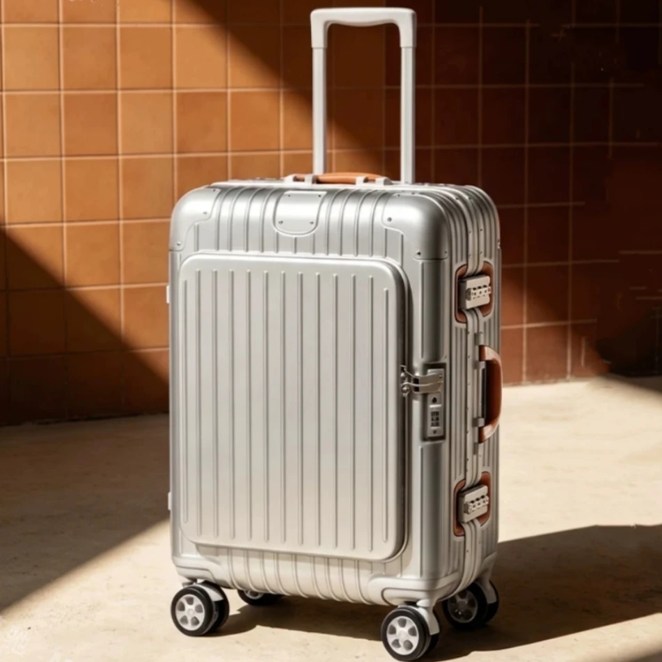 Suitcase Boarding Carry-on 20in Front Opening Pocket Rolling Luggage 24/28inch Side Opening Pocket Travel Trolley Case TSA Lock