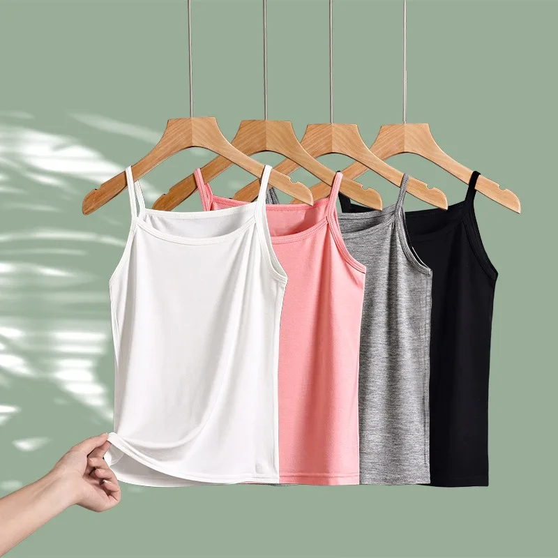 

2pcs Girls Modal Tank Top Soft Kids Undershirts Sleeveless Camisole Baby Breathable Vest Summer Teenagers Tops Children Clothes