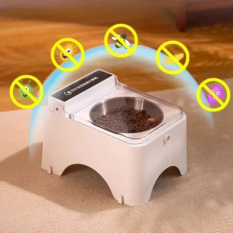 Anti-mouse Cat Food Dispenser, Smart Pet Cat  Feeder Bowl, Dog Food Feeder Infrared Sensor Auto Open Cover Pet Products