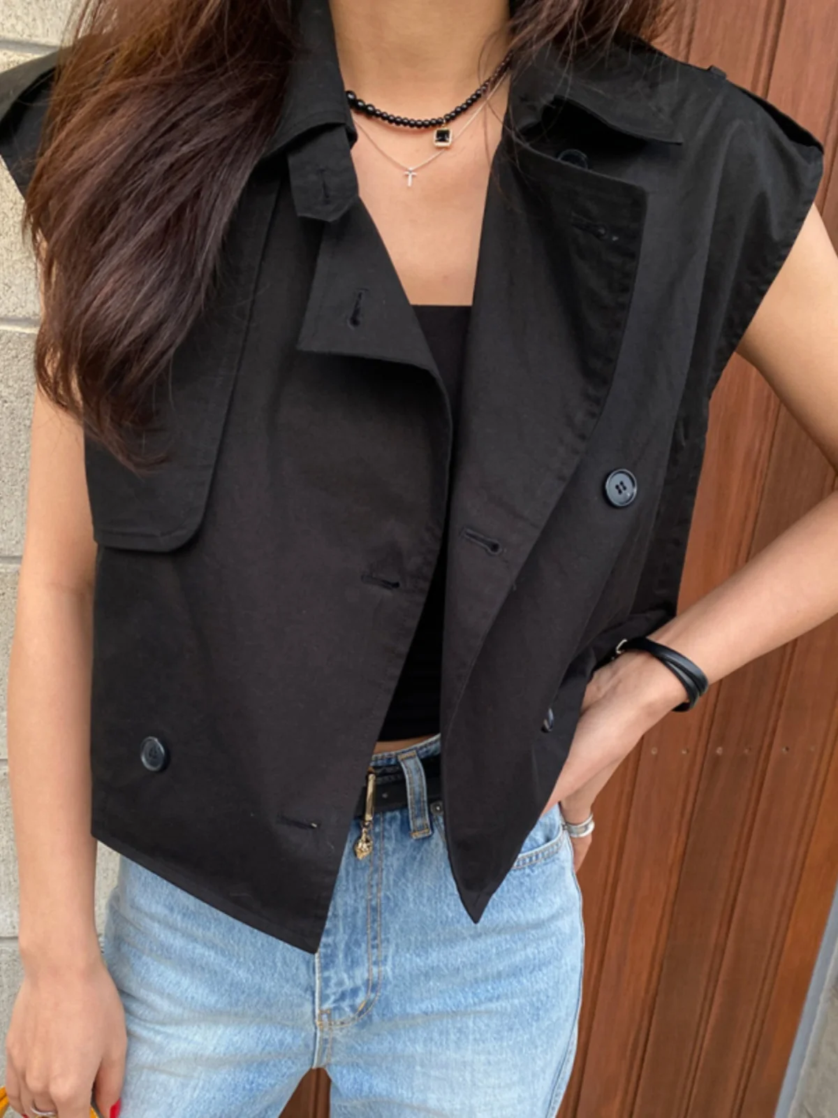 

Slim Fit Vintage Sle Single Buttonl Svel Coat Jaet for Women ort Length Casual Top Faion Korean Sle