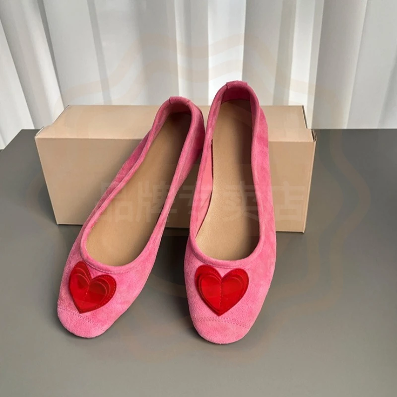 New Arrival Women's Shoes Exquisite Heart Ballet Flats for Woman Sweet Fashion Trend Daily Shoes Designer Shoes Zapatos De Mujer