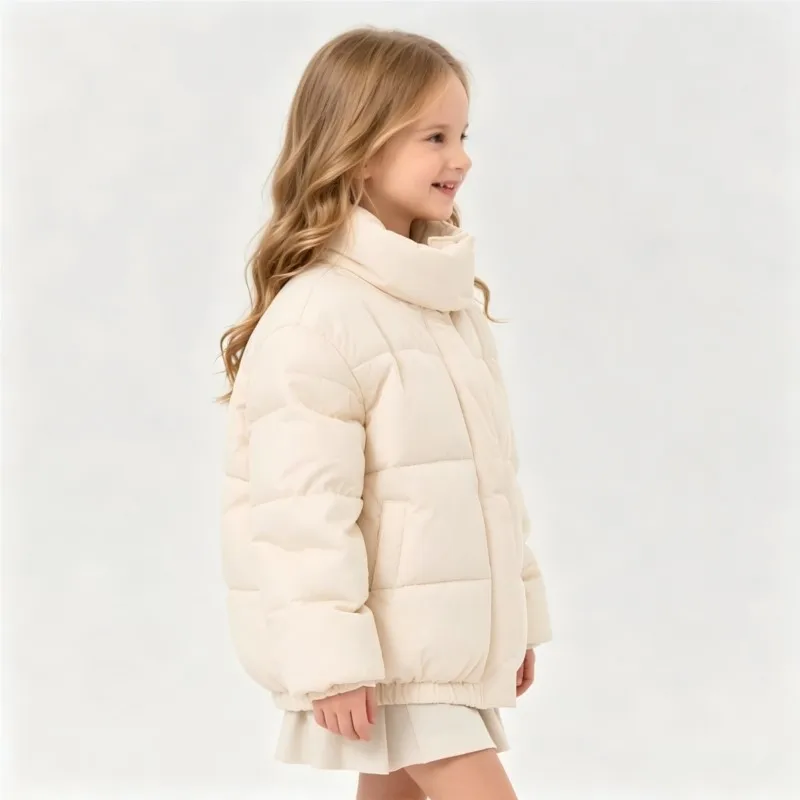 Fashion Baby Boy Girl Cotton Padded Jacket Toddler Child Solid Coat Stand Collar Outwear Spring Autumn Winter Baby Clothes 3-12Y