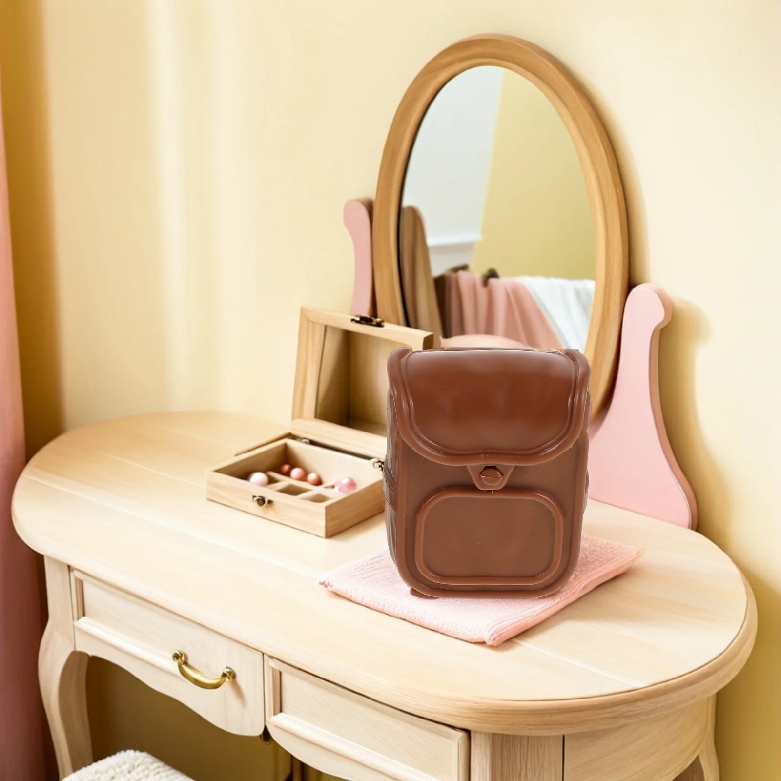 

2Pcs Miniature Pretend Play Backpack Adjustable Strap School Bag for Festival Dress Up Accessories Miniature Backpack