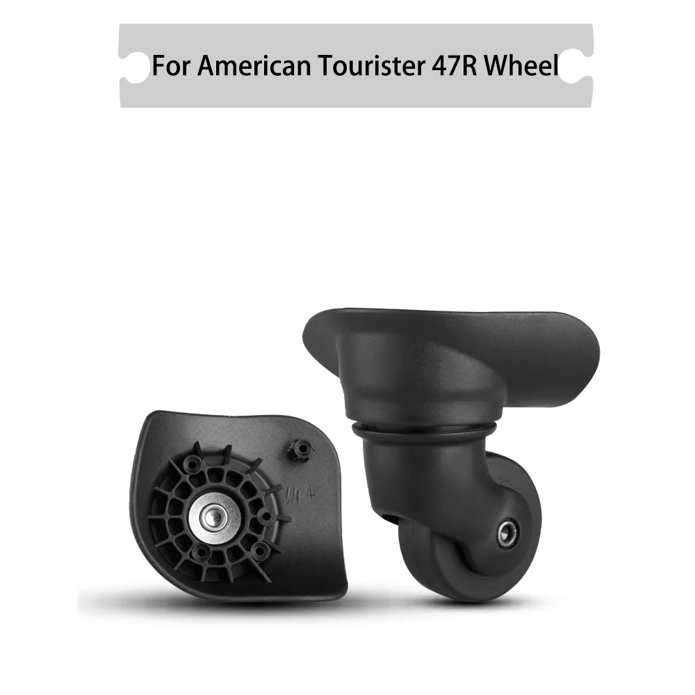 For American Tourister 47R Universal Wheel Black Replacement Suitcase Rotating Silent Smooth Shock Absorbing Accessories Wheels