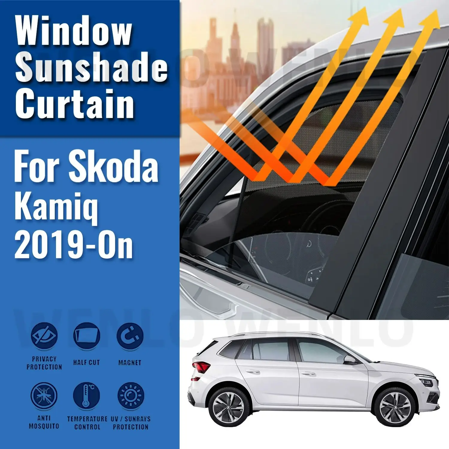 

Магнитный автомобильный солнцезащитный козырек для Skoda Kamiq nw4 2019 2020 2021 2022 2023