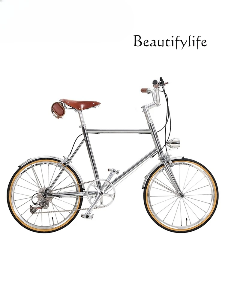 

Retro BMX 20-inch commuter car road car variable speed electroplated silver frame imported chrome molybdenum steel