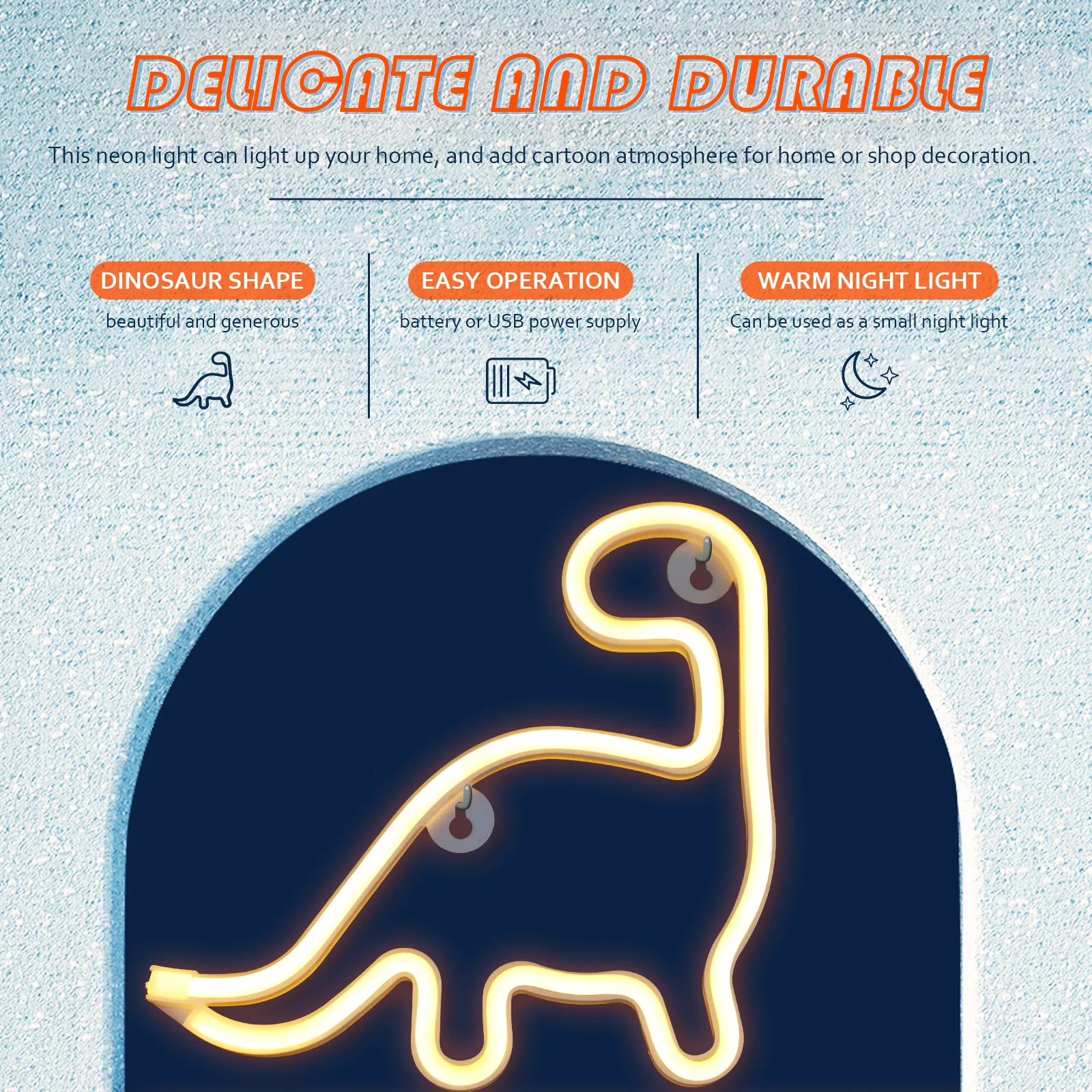 1 set di insegne luminose al neon con dinosauro, lampada a LED, luce notturna decorativa per la casa, bar, feste, camera da letto, decorazioni murali, regalo per festival di Natale