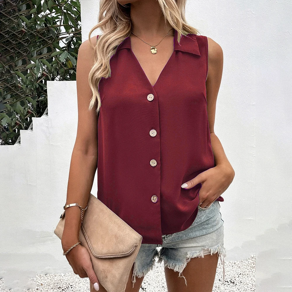 New Chiffon Vest Lady Shirt 2024 Summer Sexy Blouse Tops for Women Clothing Korean Tank Pullover Female Casual Slim T-shirt Tee