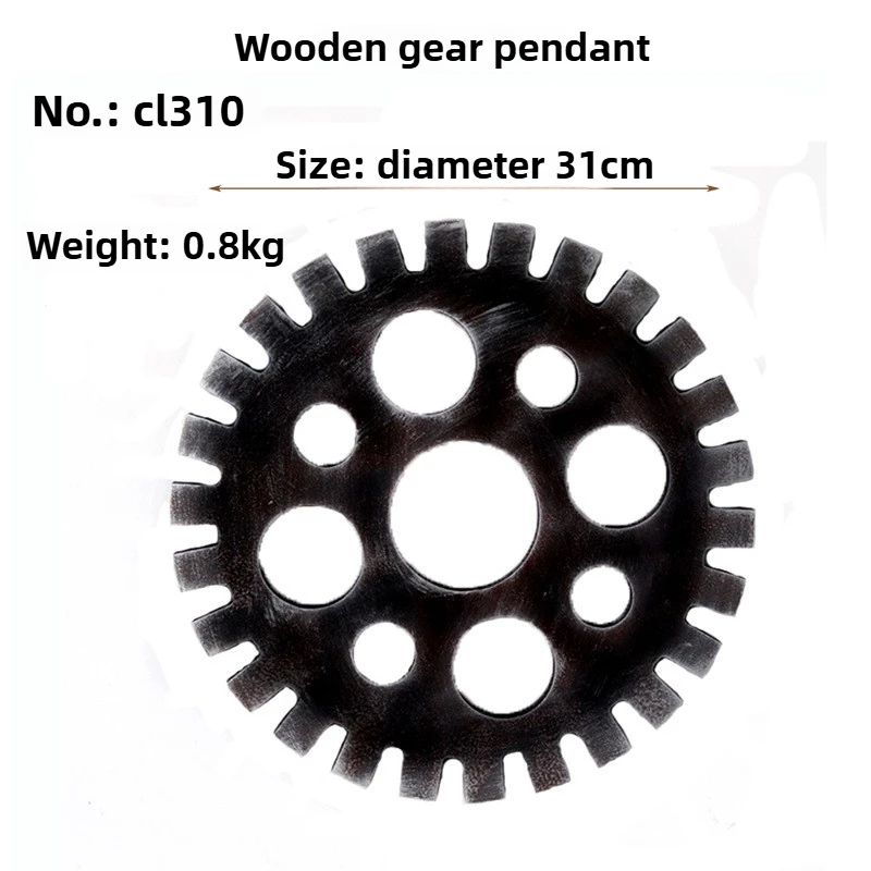 Industrial Home Decor Items - Vintage Wooden Gear Wall Art Steampunk Mechanical Decoración de Habitación for Bar Cafe Man view 3