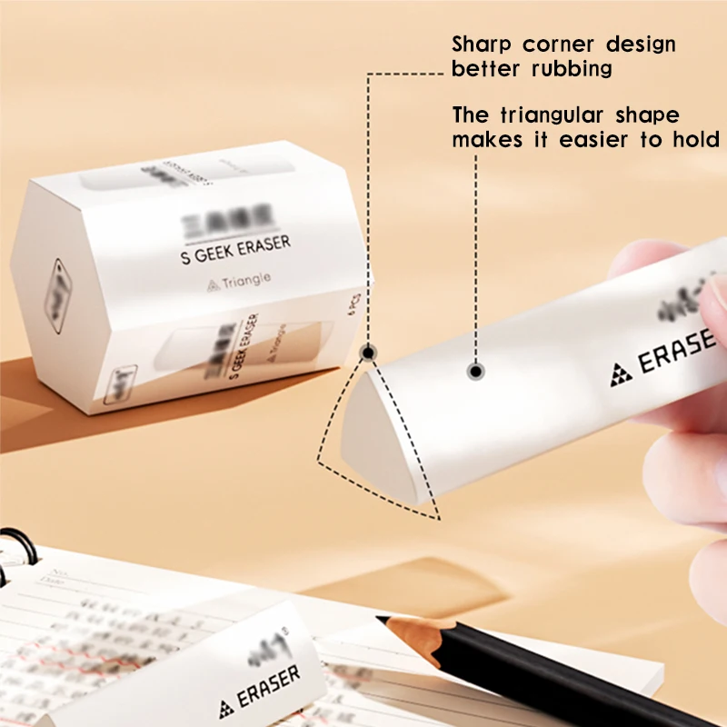 6 Pieces Triangle Eraser, White Soft Pencil Eraser for Writing, Drawing, Sketching, Artistic Use
