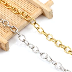 1 Meters Stainless Steel Width 6mm O Chains For Jewellry Making Charms Necklace DIY Bracelet Accessories Findings Wholesale