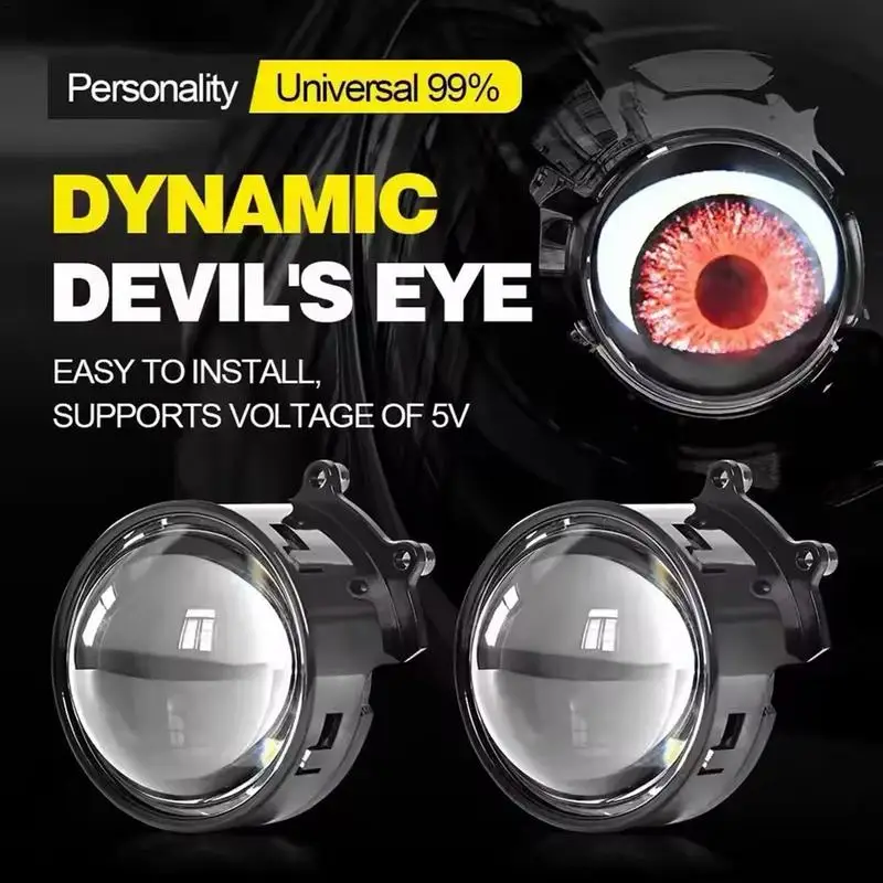 

Свет Devil Eyes для автомобилей, 12 В, фара Evil Eyes, светодиодные автомобильные лампы для фар, управление Wi-Fi для большинства автомобилей